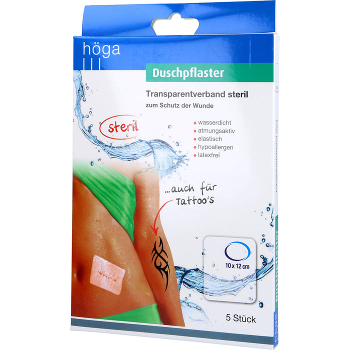 Höga Duschpflaster steriler Transparentverband 10 cm x 12 cm, 5 pc Pansement
