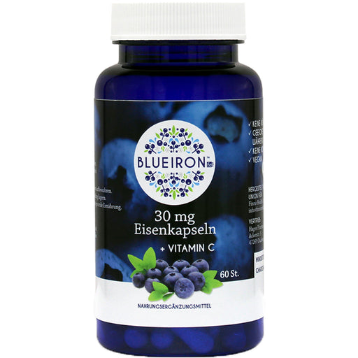 BLUEIRON Eisenkapseln 30 mg + Vitamin C, 60 St. Kapseln