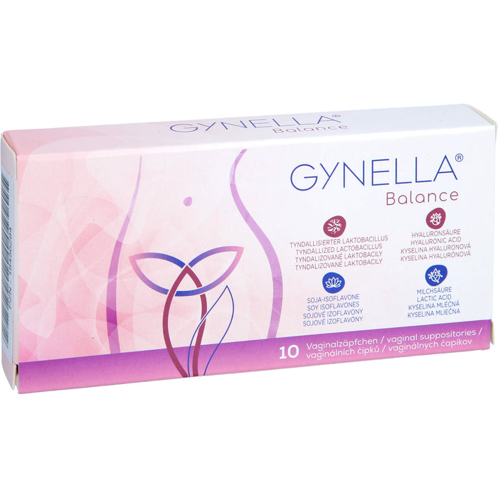 GYNELLA Balance Vaginalzäpfchen zur Aufrechterhaltung der Vaginalschleimhaut, 10 pcs. Suppositories