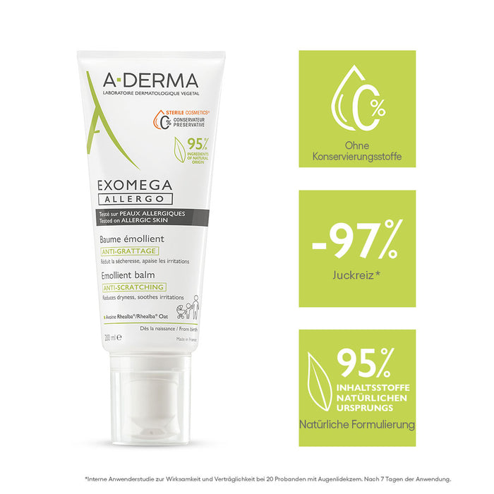 A-DERMA EXOMEGA ALLERGO Balsam rückfettend, 200 g Baume