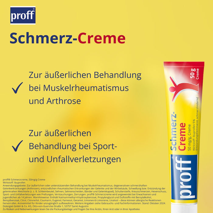 proff Schmerz-Creme zum Einreiben in die Haut, 50 g Crème