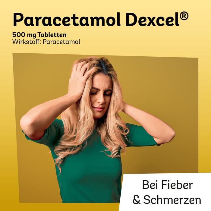 Paracetamol Dexcel 500 mg Tabletten bei Schmerzen und Fieber, 20 pcs. Tablets