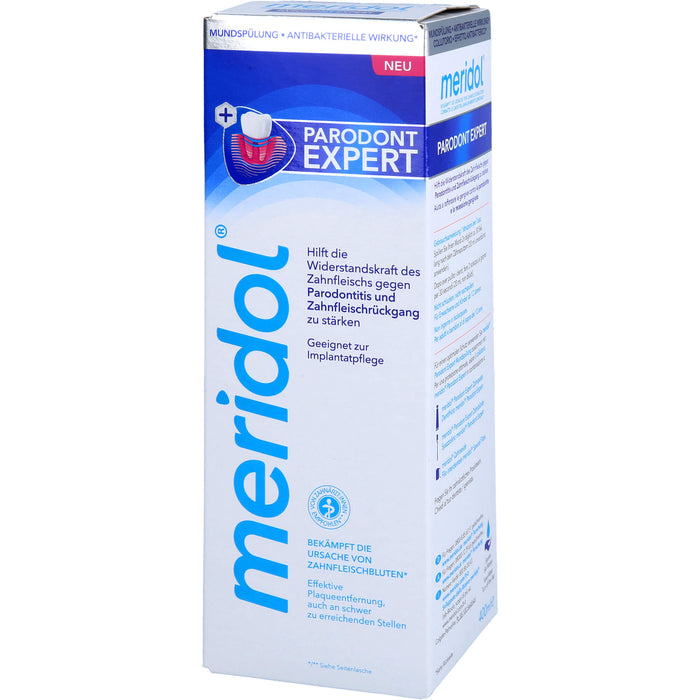 Meridol Parodont Expert Mundspülung bei Parodontitis und Zahnfleischrückgang, 400 ml Lösung