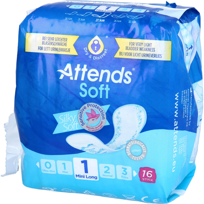 Attends Soft 1 Mini Long Einlagen bei sehr leichter Blasenschwäche, 16 pcs. Insoles