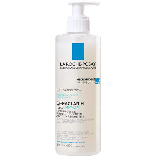 La Roche-Posay Effaclar H Iso-Biome beruhigende Reinigungscreme bei austrocknender Akne-Behandlung, 390 ml Creme