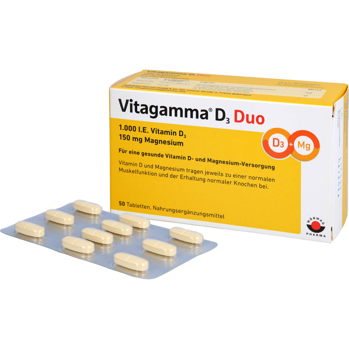 Vitagamma D3 Duo 1,000 I.E. 150 mg Magnesium Tabletten, 50 St. Tabletten