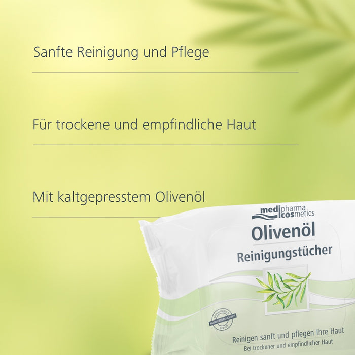 Medipharma Cosmetics Olivenöl Reinigungstücher, 25 St. Tücher