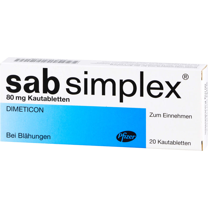 sab simplex Kautabletten bei Blähungen, 20 St. Tabletten