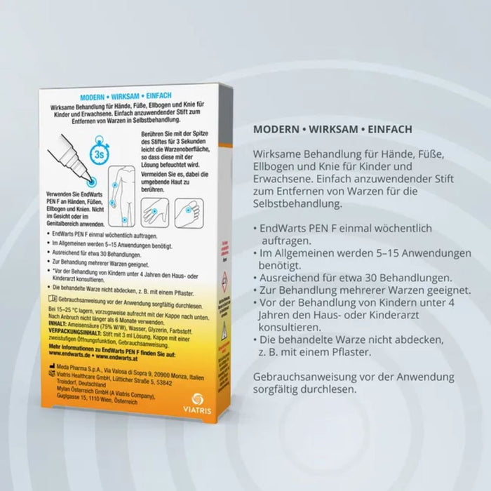 EndWarts PEN F Warzenbehandlung für Hände und Füße, 3 ml Solution