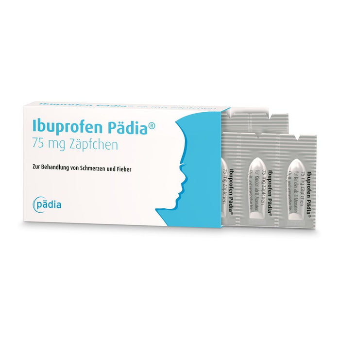 Ibuprofen Pädia 75 mg Zäpfchen zur Behandlung von Schmerzen und Fieber, 10 St. Zäpfchen