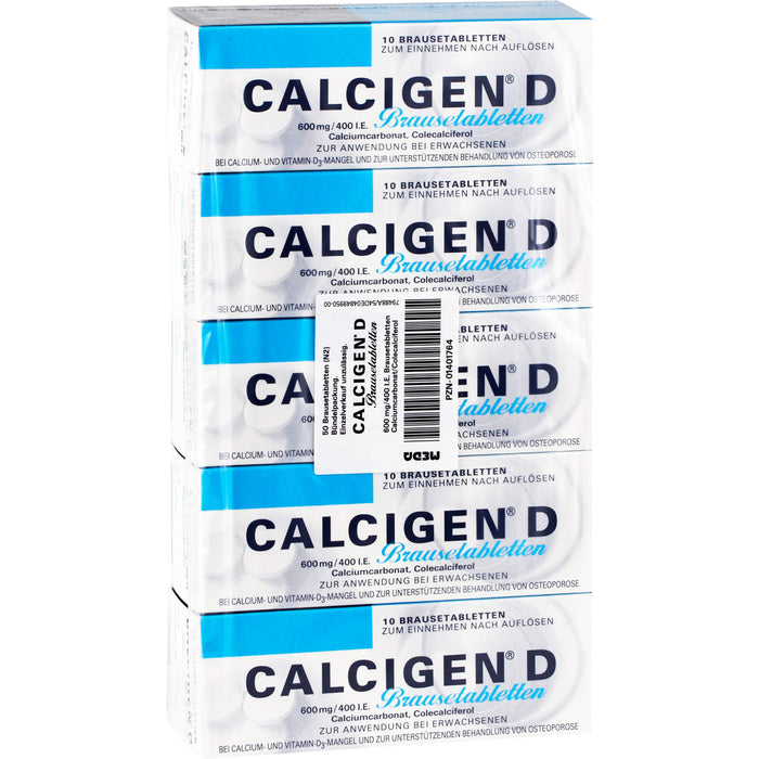 Calcigen D 600 mg/400 I.E. Brausetabletten, 50 St. Brausetabletten
