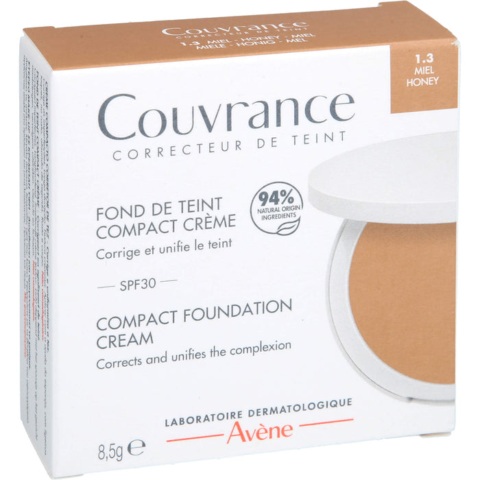 Avène Couvrance Kompakt Creme-Make-Up Honig 1.3 mit LSF 30, 8.5 g Cream