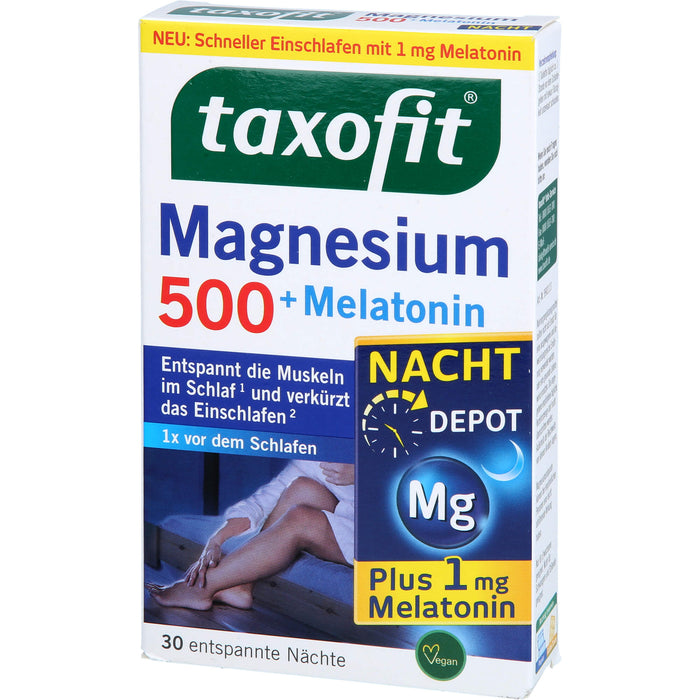 Taxofit Magnesium 500 Nacht + Melatonin Tabletten, 30 pcs. Tablets