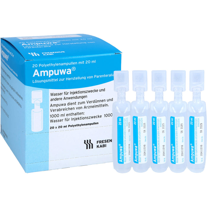 Ampuwa , Lösungsmittel zur Herstellung von Parenteralia Polyethylenampullen, 20 ml, 400 ml Lösung