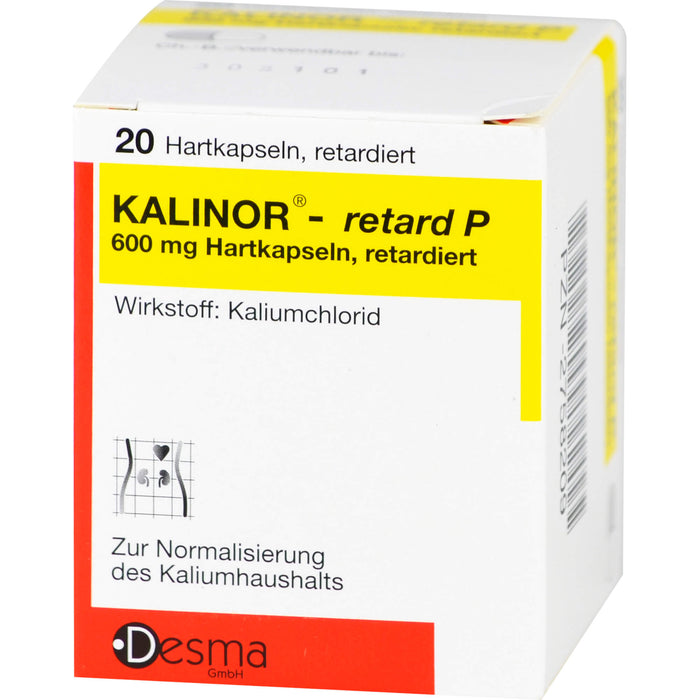 Kalinor-retard P 600 mg Hartkapseln zur Normalisierung des Kaliumhaushalts, 20 pc Capsules