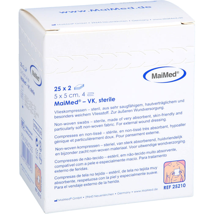 MaiMed Vlieskompressen 5 x 5 cm 4-fach steril, 50 pc Compresses