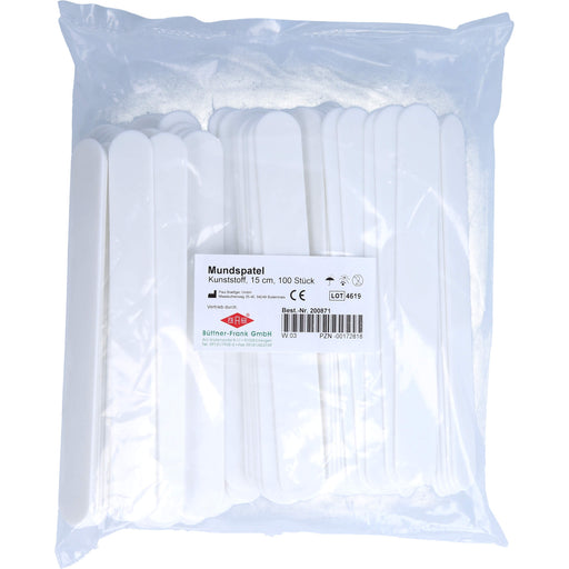 Büttner-Frank Mundspatel aus Kunststoff 15 cm, 100 St. Packung