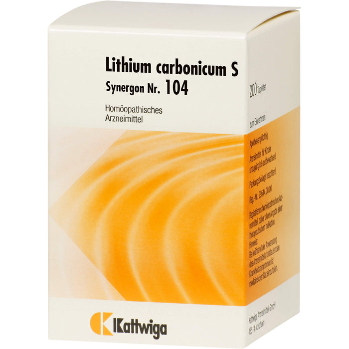 Synergon Komplex 104 Lithium carbonicum S Tbl., 200 pcs. Tablets
