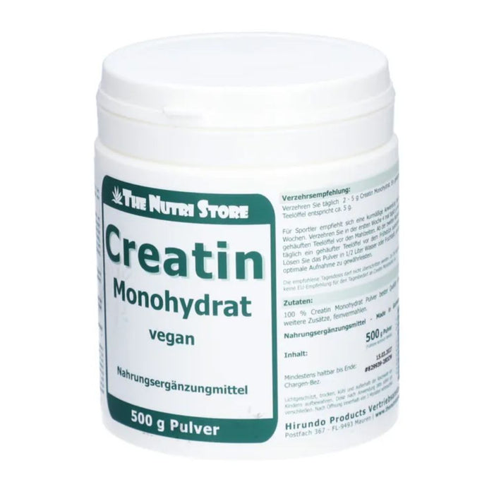 The Nutri Store Creatin Monohydrat 100% rein Pulver, 500 g Poudre
