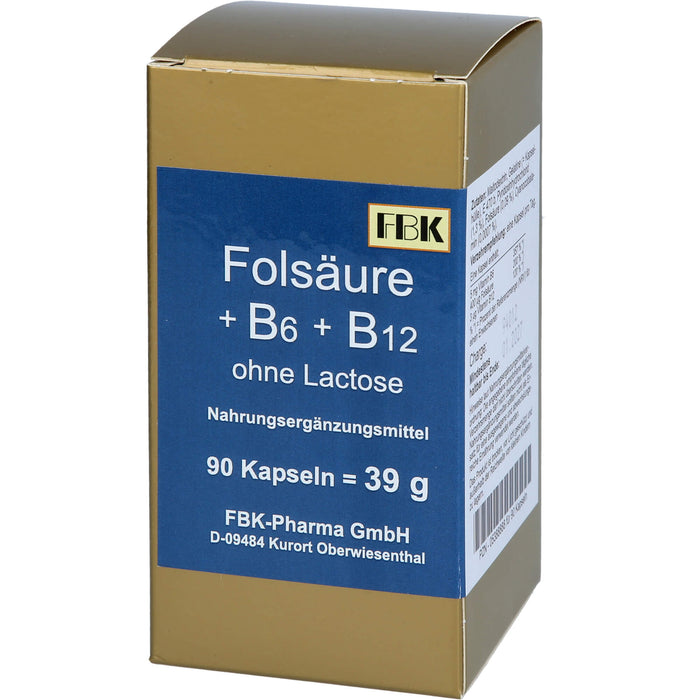 Folsäure + B6 + B12 ohne Lactose, 90 St KAP