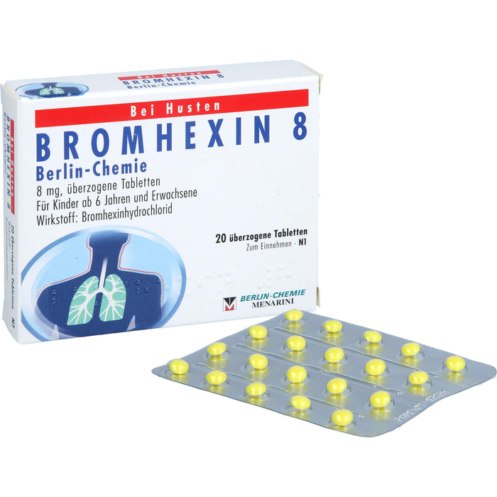 BERLIN-CHEMIE BROMHEXIN 8 Tabletten bei Husten, 20 pc Tablettes