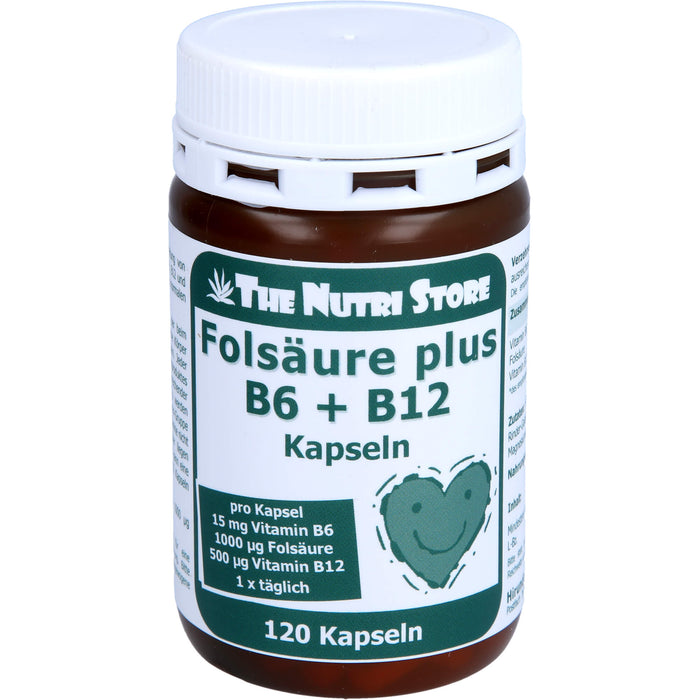 The Nutri Store Folsäure plus B12 + B6 Kapseln, 120 St. Kapseln
