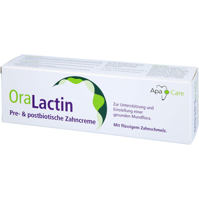 OraLactin Pre- und Postbiotische Zahncreme zur Unterstützung und Einstellung einer gesunden Mundflora, 75 ml Creme