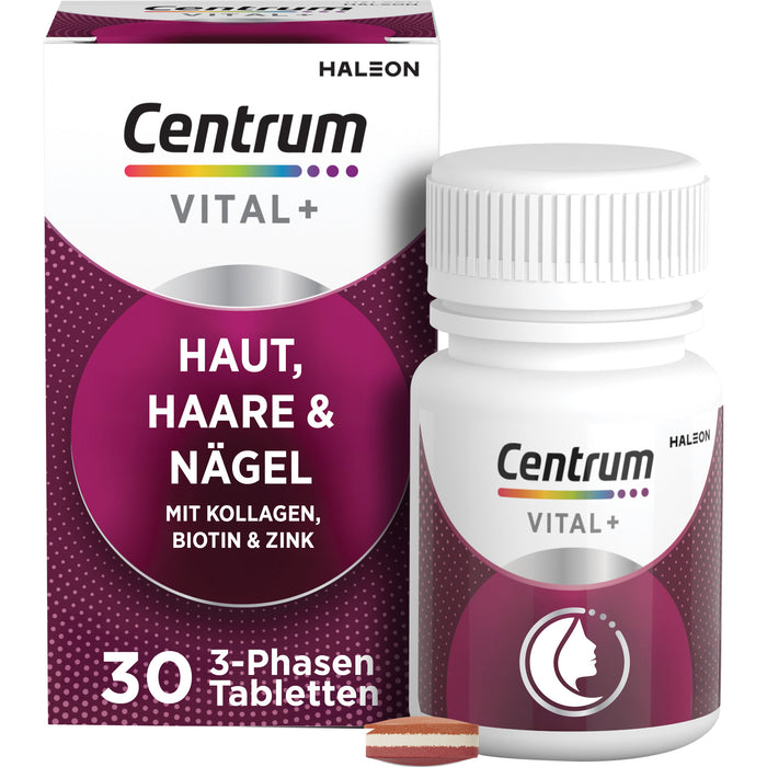 Centrum 3-Phasen Tabletten Vital+ Haut, Haare & Nägel mit Kollagen, Biotin und Zink, 30 St. Tabletten