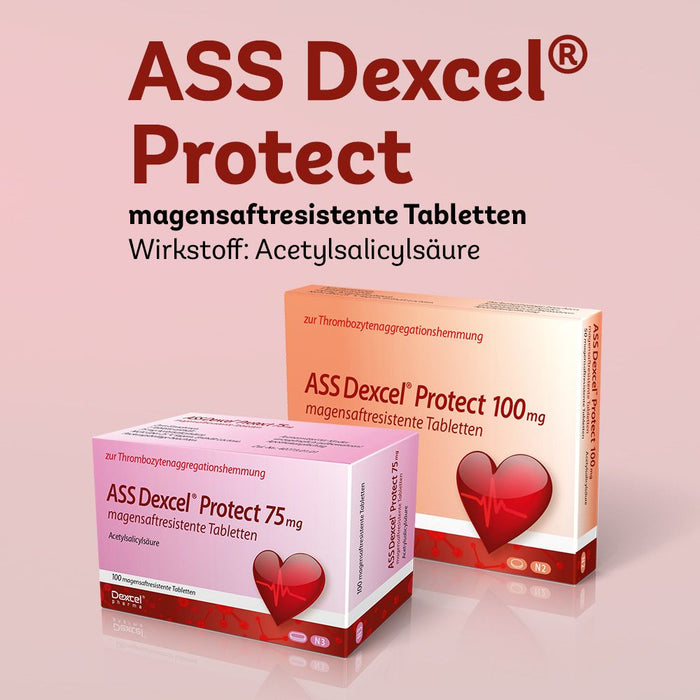 ASS Dexcel Protect 100 mg Tabletten bei Herz-Kreislauf-Erkrankungen, 50 pcs. Tablets