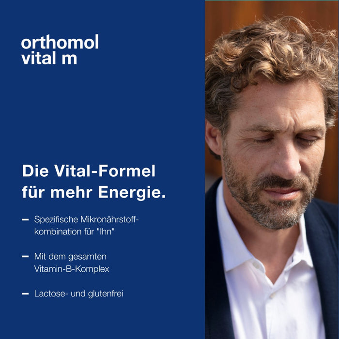 Orthomol Vital m für Männer - bei Müdigkeit - mit B-Vitaminen und Omega-3-Fettsäuren - Grapefruit-Geschmack - Granulat/Tabletten/Kapseln, 30 St. Tagesportionen