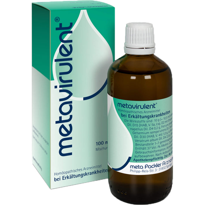 metavirulent Tropfen bei Erkältungskrankheiten, 100 ml Solution