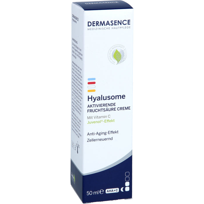 DERMASENCE Hyalusome aktivierende Fruchtsäure Creme mit Vitamin C Anti-Aging-Effekt, 50 ml Crème
