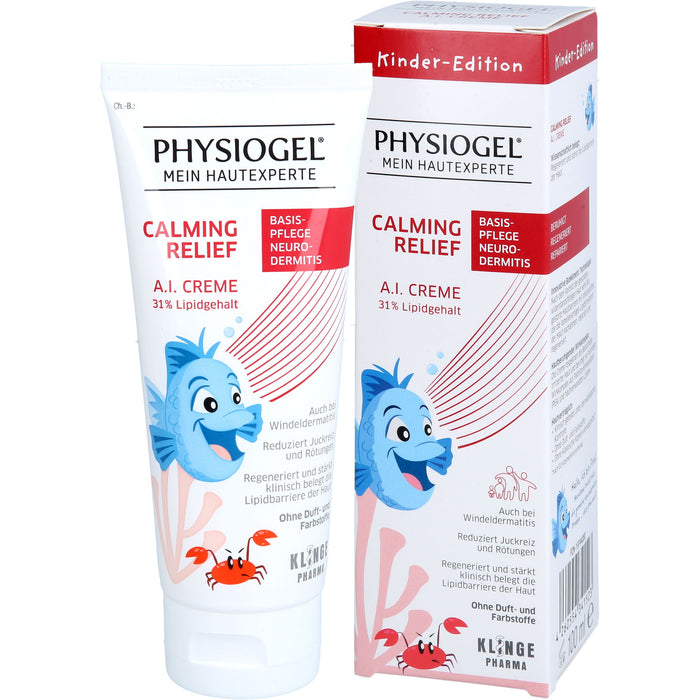 PHYSIOGEL Calming Relief A.I. Creme Kinder-Edition 31 % Lipidgehalt reduziert Juckreiz und Rötungen, 100 ml Cream