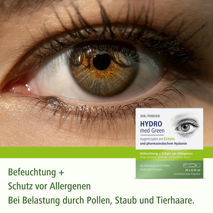 DR. THEISS Hydro med Green Augentropfen mit Ectoin zur Befeuchtung, 20 St. Einzeldosispipetten