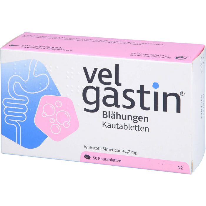 Velgastin Kautabletten bei Blähungen, 50 St. Kautabletten