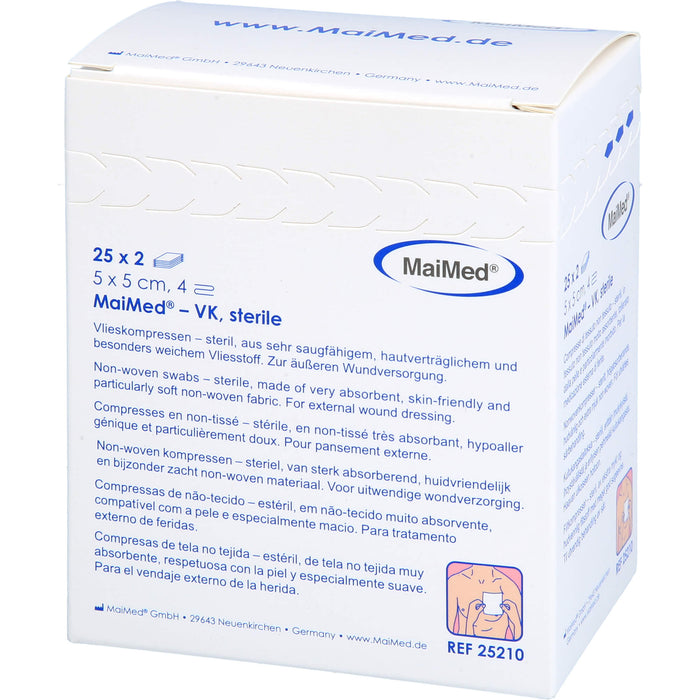 MaiMed Vlieskompressen 5 x 5 cm 4-fach steril, 50 pc Compresses