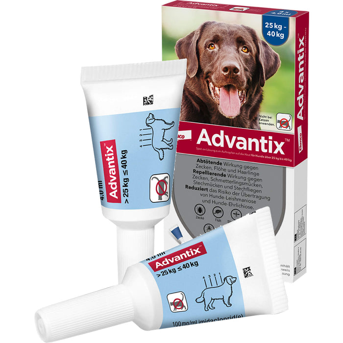 Advantix Spot-On Lösung für Hunde (25–40 kg), 4 pc Récipients à dose unique