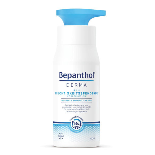 Bepanthol Derma feuchtigkeitsspendende Körperlotion für trockene und empfindliche Haut, 400 ml Lotion
