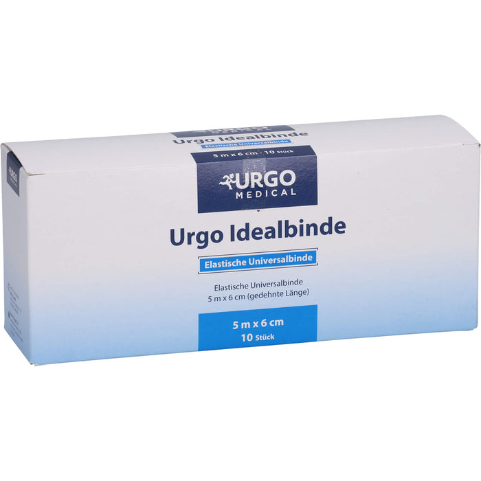 Urgo Idealbinde 5 m x 6 cm Kompressionsbinden mittlerer Zug, 10 pcs. Bandage