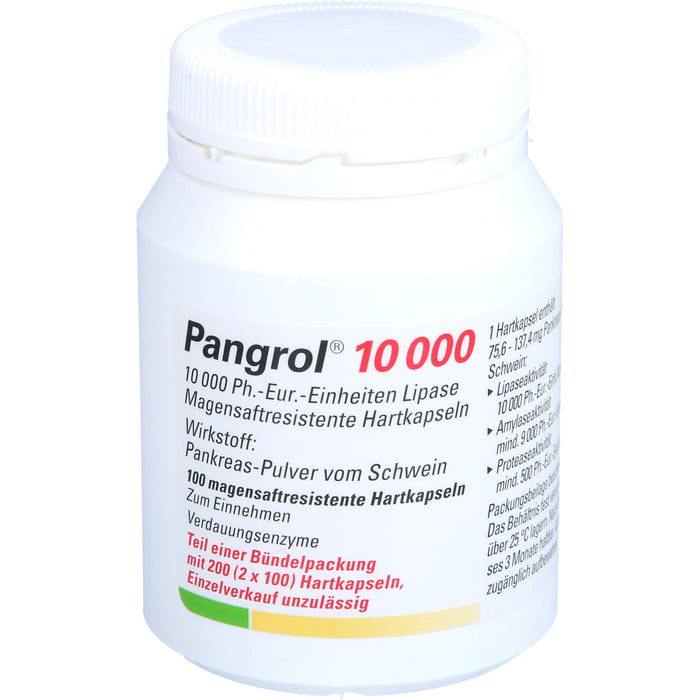 Pangrol  10 000, 10 000 Ph.-Eur.-Einheiten Lipase Magensaftresistente Hartkapseln, 200 pc Capsules