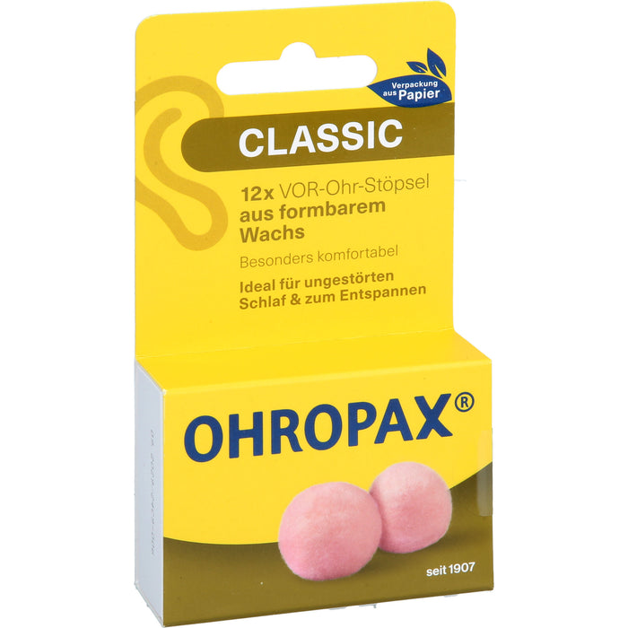 OHROPAX Classic Wachs Vor-Ohr Stöpsel, 12 St. Ohrstöpsel