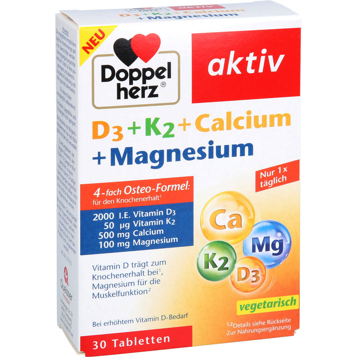 Doppelherz D3 + K2 + Calcium + Magnesium, 30 St TAB