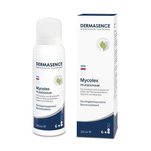 DERMASENCE Mycolex Pflegeschaum für trockene und strapazierte Füße, 125 ml Schaum