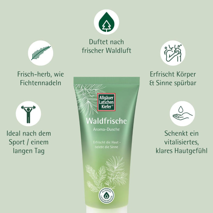 Allgäuer Latschen Kiefer Waldfrische Aroma-Dusche erfrischt die Haut und belebt die Sinne, 200 ml Cream