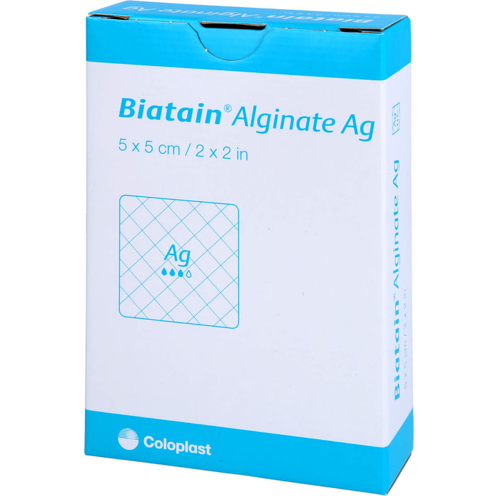 Biatain Alginate Ag Kompressen 5 x 5 cm mit Silber, 10 pc pansement