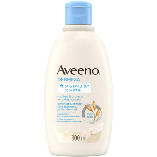 Aveeno Dermexa vegane Duschcreme mit Haferkomplex für sehr trockene, juckende Haut, 300 ml Duschgel