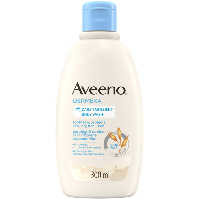 Aveeno Dermexa vegane Duschcreme mit Haferkomplex für sehr trockene, juckende Haut, 300 ml Duschgel