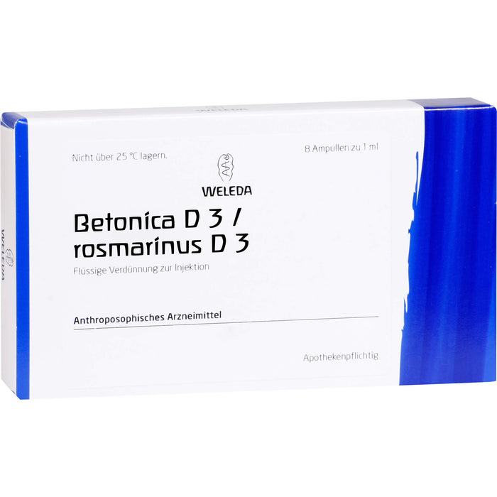 WELEDA Betonica D3 / Rosmarinus D3 aa flüssige Verdünnung, 8 pc Ampoules