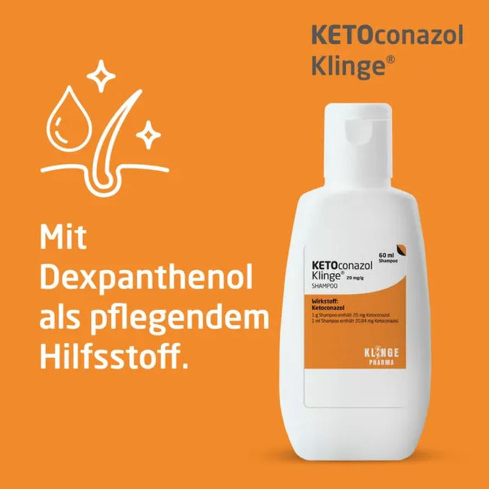KLINGE Ketoconazol 20 mg/g Shampoo zur  Behandlung von Infektionen der Kopfhaut, 60 ml Shampoing