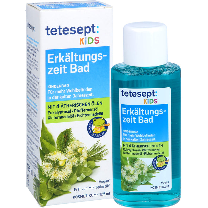 Tetesept Kinderbad Erkältungszeit Bad mit 5 ätherischen Ölen, 125 ml Solution